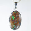 Australian Opal Matrix Silver Pendant with Silver Chain (18mm x 11mm)  Code - Y473