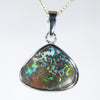 Australian Opal Matrix Silver Pendant with Silver Chain (14.5mm x 11mm)  Code - Y472
