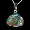 Australian Opal Matrix Silver Pendant with Silver Chain (14.5mm x 11mm)  Code - Y472