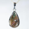 Australian Opal Matrix Silver Pendant with Silver Chain (16mm x 10mm)  Code - Y467