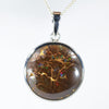 Australian Opal Matrix Silver Pendant with Silver Chain (17mm x 16mm)  Code - Y470