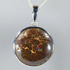 Australian Opal Matrix Silver Pendant with Silver Chain (17mm x 16mm)  Code - Y470