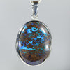 Australian Opal Matrix Silver Pendant with Silver Chain (19mm x 14mm)  Code - Y471