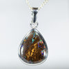 Australian Opal Matrix Silver Pendant with Silver Chain (13.5mm x 10mm)  Code - Y469