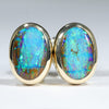 Opal Anniversary Gift Idea - Gold Opal Studs - Australian Opal Shop - Gold Coast