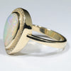 Coober Pedy Crystal Opal and Diamond Gold Ring - Size 6.75 US Code - T48