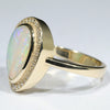 Coober Pedy Crystal Opal and Diamond Gold Ring - Size 6.75 US Code - T48