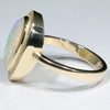 Coober Pedy Crystal Opal and Diamond Gold Ring - Size 6.75 US Code - T48