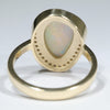 Coober Pedy Crystal Opal and Diamond Gold Ring - Size 6.75 US Code - T48