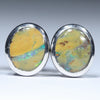 Australian Boulder Opal Silver Earrings (8mm x 6.5mm) Code - V109