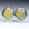 Australian Boulder Opal Silver Earrings (8mm x 6.5mm) Code - V109
