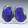 Australian Boulder Opal Silver Earrings (7.5mm x 5mm) Code - V112