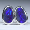 Australian Boulder Opal Silver Earrings (7.5mm x 5mm) Code - V112
