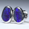Australian Boulder Opal Silver Earrings (7.5mm x 5mm) Code - V112