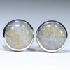 Australian Boulder Opal Silver Earrings (9mm x 9mm) Code - V113