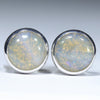Australian Boulder Opal Silver Earrings (9mm x 9mm) Code - V113