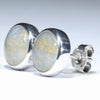 Australian Boulder Opal Silver Earrings (9mm x 9mm) Code - V113