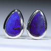 Australian Boulder Opal Silver Earrings (8mm x 5mm) Code - V108