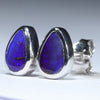Australian Boulder Opal Silver Earrings (8mm x 5mm) Code - V108
