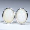 Coober Pedy Solid Opal Silver Stud Earring (8mm x 5mm) Code - V106