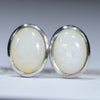 Coober Pedy Solid Opal Silver Stud Earring (8mm x 5mm) Code - V106