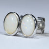 Coober Pedy Solid Opal Silver Stud Earring (8mm x 5mm) Code - V106