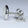 Coober Pedy Solid Opal Silver Stud Earring (8mm x 5mm) Code - V106