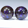 Australian Boulder Opal Matrix Silver Stud Earrings (8.5mm) Code V111
