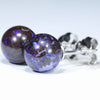 Australian Boulder Opal Matrix Silver Stud Earrings (8.5mm) Code V111