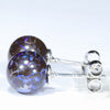 Australian Boulder Opal Matrix Silver Stud Earrings (8.5mm) Code V111