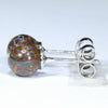 Australian Boulder Opal Matrix Silver Stud Earrings (7.5mm) Code V94