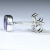 Australian Black Opal Silver Earrings (5mm x 3.5mm) Code - V97