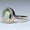 Natural Solid Australian Pipe Opal and Diamond Gold Ring - Size 7 US Code - T49