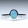 Natural Australian Lightning Ridge Opal White Gold Ring