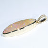 Natural Solid Australian Pipe Opal Gold Pendant (26mm x 9.5mm) Code - Z142