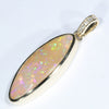 10k Gold - Solid Queensland Pipe Opal - Natural Diamonds
