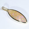 Natural Solid Australian Pipe Opal Gold Pendant (26mm x 9.5mm) Code - Z142