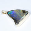 Natural Australian Boulder Opal and Diamond Gold Pendant (23mm x 18.5mm) Code - Z136