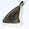Natural Australian Boulder Opal and Diamond Gold Pendant (23mm x 18.5mm) Code - Z136