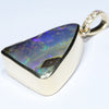 Natural Australian Boulder Opal and Diamond Gold Pendant (23mm x 18.5mm) Code - Z136