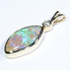 10k Gold - Solid Queensland Pipe Opal - Natural Diamond