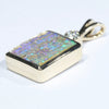 Natural Australian Boulder Opal and Diamond Gold Pendant (11mm x 9mm) Code - Z159