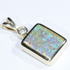 Natural Australian Boulder Opal and Diamond Gold Pendant (11mm x 9mm) Code - Z159