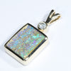 10k Gold - Solid Queensland Boulder Opal - Natural Diamond