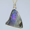 Natural Australian Boulder Opal and Diamond Gold Pendant (23mm x 18.5mm) Code - Z136
