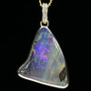 Natural Australian Boulder Opal and Diamond Gold Pendant (23mm x 18.5mm) Code - Z136