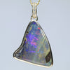 Natural Australian Boulder Opal and Diamond Gold Pendant (23mm x 18.5mm) Code - Z136