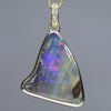 Natural Australian Boulder Opal and Diamond Gold Pendant (23mm x 18.5mm) Code - Z136