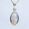 Natural Australian Queensland Pipe Opal Gold and Diamond Pendant