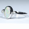 Sterling Silver - Solid Queensland Boulder Opal - Natural Diamonds